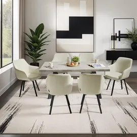 Tectake tectake® Drehbarer Armlehnstuhl , gepolstert, 360° drehbar, pulverbeschichtete Stahlbeine, 57 x 59 x 88 cm