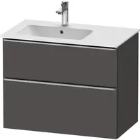 Duravit „D-Neo“ Waschtischunterbau wandhängend mit Möbelgriff Edelstahl gebürstet ×