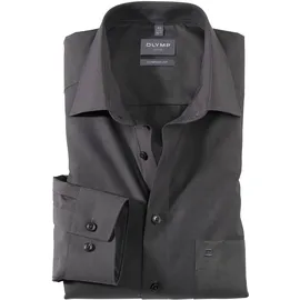 Olymp Businesshemd OLYMP Luxor, comfort fit, Herren, Gr. 45, Normaler Arm, anthrazit, 100% Baumwolle, Hemden,
