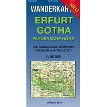 Grünes Herz Wanderkarte Erfurt, Gotha 1:50.000
