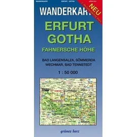Grünes Herz Wanderkarte Erfurt, Gotha 1:50.000