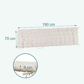 Relaxdays Bankauflage 190 x 70 cm beige 1 St.