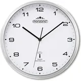 monzana Wanduhr Funk Automatische Zeitumstellung Geräuscharm Quarzuhrwerk Analog Funkuhr Uhr Modern Weiß Silber