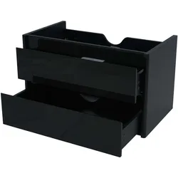 Waschbeckenunterschrank MCW-B19, Waschtischunterschrank Waschtisch Badezimmer, hochglanz Soft-Close 50x80cm ~ schwarz