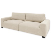 Stella Trading ELBA Big Sofa in Cord-Optik, Cream - Bequeme Wohnzimmer 3-Sitzer Couch - 274 x 93 х 113 cm (B/H/T)