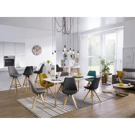 Wohnling Schreibtisch weiß rechteckig, 4-Fuß-Gestell eiche 110,0 x 60,0 cm