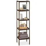 Relaxdays 2x Bambus Badregal dunkelbraun Dunkelbraun