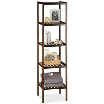 Relaxdays 2x Bambus Badregal dunkelbraun Dunkelbraun