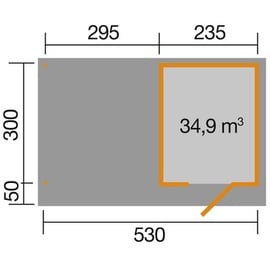 Weka Designhaus 172 B 5,3 x 3,01 m schwedenrot inkl. Anbau