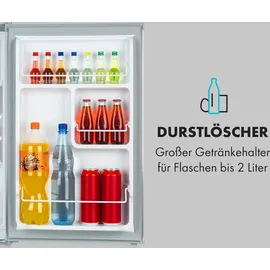 Klarstein Delaware Kühlschrank (75 l, 700 mm hoch, Silber-Metallic)