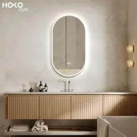 Hoko Ovalspiegel 50 x 90 cm Weiß