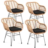 Polyrattan Korbsessel Bali 4er-Set Natur