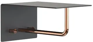 frost UNU Wandgarderobe 4016 mit 2 Haken schwarz matt/kupfer poliert - schwarz matt