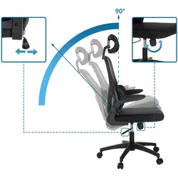 Bürostuhl / Drehstuhl ERGOMY FLEX Sitz Stoff / Rücken Netzstoff schwarz mybuero