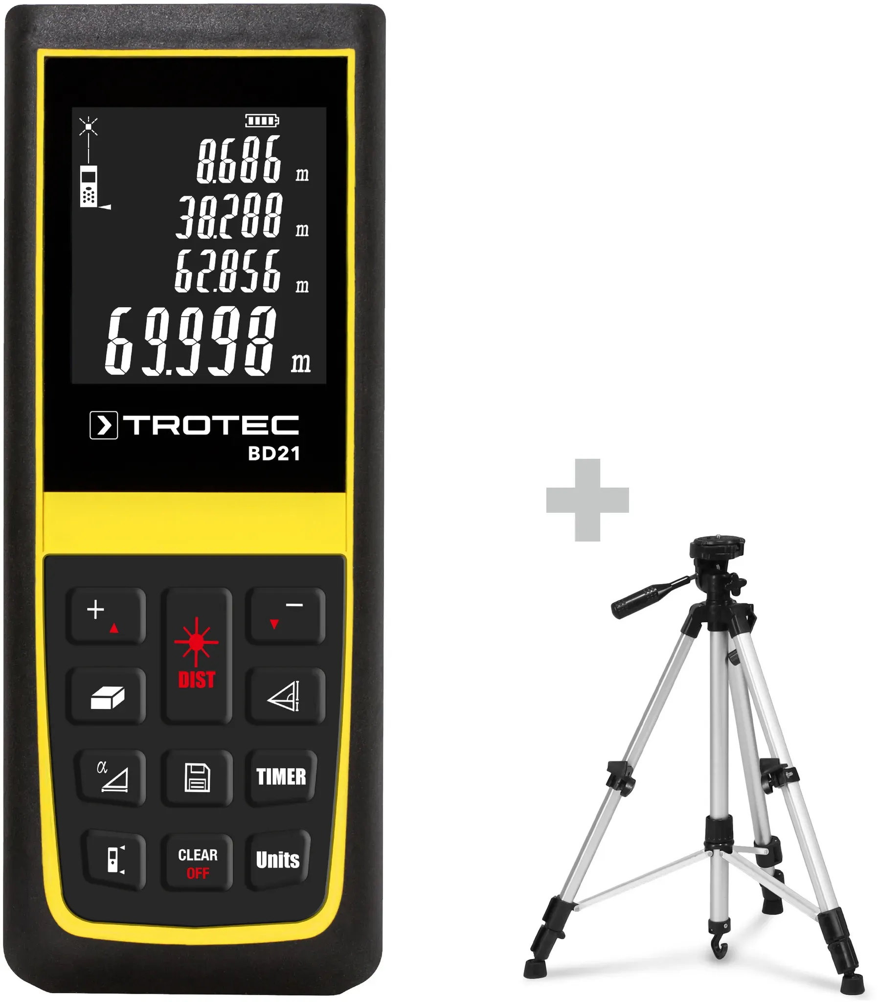 Trotec Afstandsmeter BD21 + Universeel driepoot-statief