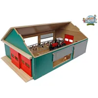Kids Globe Stall mit 1:32 Holzbauernhof, Holzstall, Bauernhof Spielzeug 610250