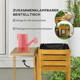 Outsunny Hochbeet 64 x 63 x 74,5 cm Braun