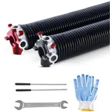 Vevor Torsionsfedern für Garagentore (Φ 5,94 x Φ 50,8 x 711 mm) 16000 Zyklen, schwarz beschichtet zum Auswechseln, Garagentorfedern mit rutschfesten Wickelstäben & Handschuhen & Montageschlüssel