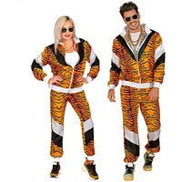 W WIDMANN MILANO Party Fashion - Kostüm Trainingsanzug, Animal Print, 80er Jahre Outfit, Jogginganzug für Karneval & Party