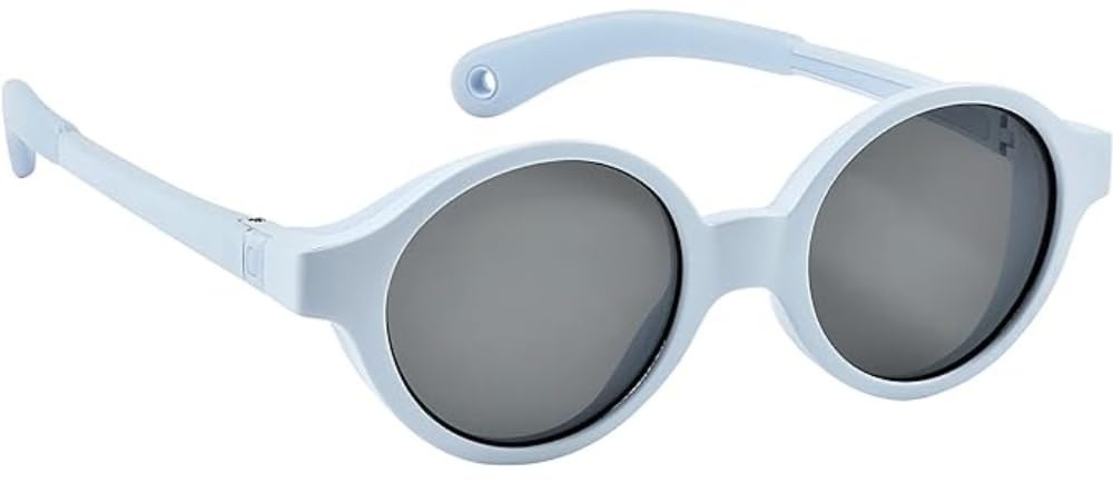 BEABA, Sonnenbrille für Babys 9-24 Monate, 100% UV-Schutz - CAT 3, Seitenschutz, optimaler Komfort, verstellbare Bügel 360°, Perlblau - 9-24 Monate