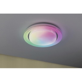 PAULMANN 70546 LED-Deckenleuchte LED Deckenleuchte Rainbow mit Regenbogeneffekt RGBW+ 1600lm 230V 22W dimmbar Chrom, Weiß