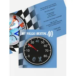 Einladungskarten Geburtstag selbst gestalten mit Spruch und Fotos im Onlinedesigner bei Meine-Kartenmanufaktur.de