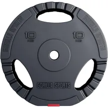 Gorilla Sports Hantelscheibe 10 kg Hantelscheibe schwarz