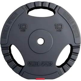 Gorilla Sports Hantelscheibe 10 kg Hantelscheibe schwarz