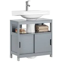 SoBuy Waschbeckenunterschrank Badmöbel Badezimmerschrank Waschtisch Unterschrank - Grau