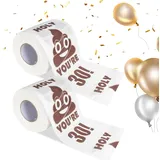 2 Rolle 30 Geburtstag Toilettenpapier mit je 250 Blatt Weich Toilettenpapier 3 L