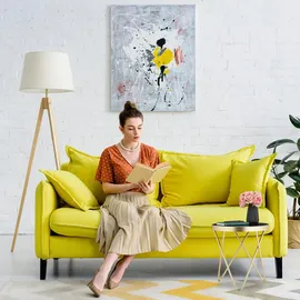 Relaxdays Beistelltisch rund, trendiger Couchtisch, & Glas, Hochglanz, Retro-Design, HxD: 46x42 cm, schwarz-gold, 1 Stück