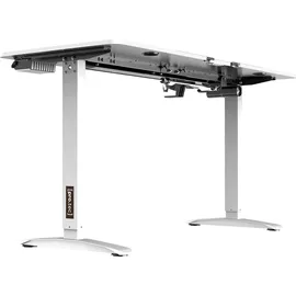 pro.tec Höhenverstellbarer Tisch Salinas 140 x 60 cm elektrisch Schreibtisch mit Memory Funktion Computertisch mit Getränkehalter Kopfhörerhaken Arbeitstisch bis 80 kg Aluminiumgestell Weiß