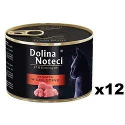Dolina Noteci Premium Nasses Katzenfutter reich an Kalbfleisch 12x185g