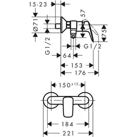 Hansgrohe Logis Duscharmatur Aufputz für 1 Verbraucher Chrom 71600000