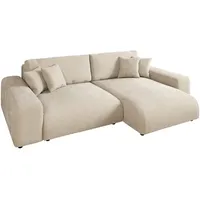 Luma-home Ecksofa mit Schlaffunktion und Bettkasten 255/165/84 cm, Wohnzimmer,