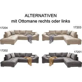luma-home Ecksofa Schlafsofa Eckcouch Polsterecke L-Sofa m. Ottomane links, Cord Grau / 17202 - Grau