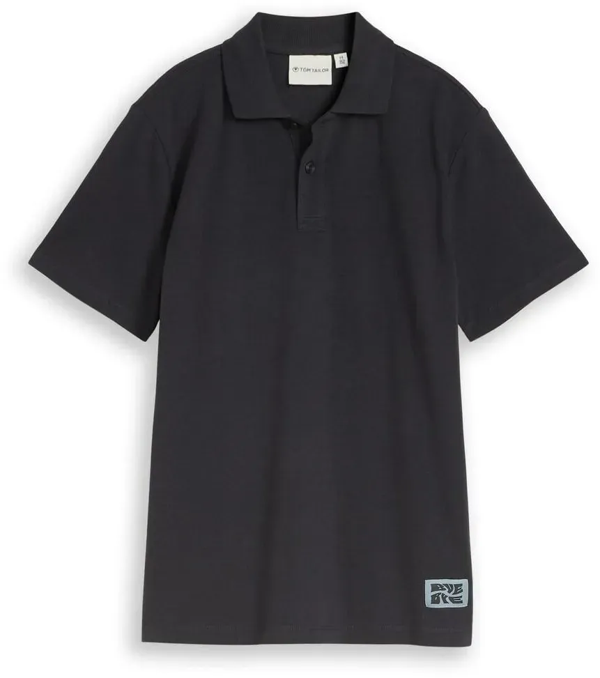 TOM TAILOR Jungen Piqué Poloshirt mit Logo-Badge, grau, Uni, Gr. 128