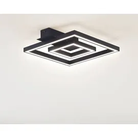 LINDBY LED Deckenleuchte Madamo Schwarz aus Aluminium für Wohnzimmer - 30 cm, 3000K, Alu - Schwarz