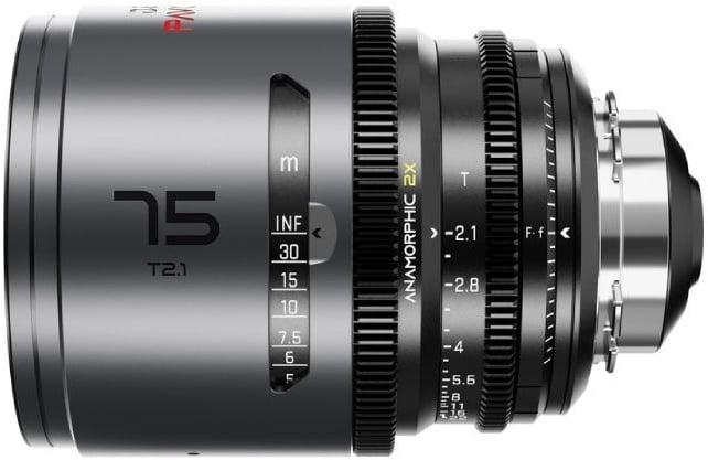 DZOFILM Pavo 2x Anamorphic 75mm T2.1 für PL/EF Mount S35 metric - Neutral Coating