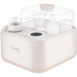 lionelo SteamUp 3in1 Sterilisator für Babyflaschen mit Trockner & Flaschenwärmer Baby, Dampfsterilisator für 4 Flaschen, 99,99% Keimreduktion, Touchpanel, Abschaltautomatik, BPA-frei
