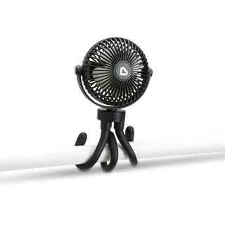 Munchkin Kinderwagenventilator| 360° Mini-Ventilator für Kinderwagen mit LED-Licht & 4 Geschwindigkeiten | Baby Essentials | Schwarz