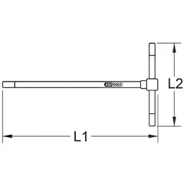 KS Tools 3-Wege T-Griff-Innensechskant-Schlüssel, 12,0 mm