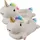 Kruzzel Regenbogen Einhorn Hausschuhe One Size Anti-Rutsch Sohle Waschbar Plüschpantoffeln Kinder Erwachsene Damen 21923
