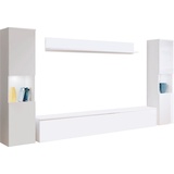 INOSIGN Wohnwand »PARIS«, (Komplett-Set, 4 St.), TV-Wand 260cm breite, grifflose Design, stehend montierbar weiß