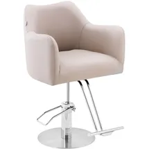 Physa Friseurstuhl mit Fußstütze - 53 - 69 cm - 200 kg - Beige, Silbern PHYSA TILBURY BEIGE
