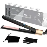 Mini Glätteisen, Portable Voyage Mini Ionischer Haarglätter, 4 Temperaturstufen, 60-minütige Abschaltautomatik Mini Haarglätter 2 in 1 mit LCD-Bildschirm