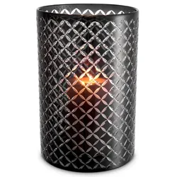 Casa Padrino Luxus Glas Kerzenleuchter Schwarz Ø 21 x H. 31 cm - Hotel Accessoires - Restaurant Accessoires - Gastronomie Accessoires - Luxus Qualität