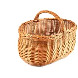 MyBer® Einkaufskorb Weidenkorb Korb Stabiler Tragekorb aus Weide geflochten, braun, mit Griff, 52/37/21(40)cm braun