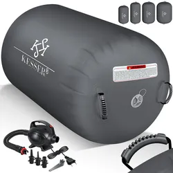 KESSER® Aufblasbare Air Roll Airtrack, Gymnastik-Rolle   inkl. Tragetasche & elektr. Luftpumpe   Barrel Gymnastik Tumbling   Yoga Gymnastik Rolle Gymnastikmatte, Fitnessrolle
