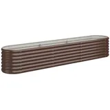 furnicato Hochbeet Pulverbeschichteter Stahl 224x40x36 cm Braun